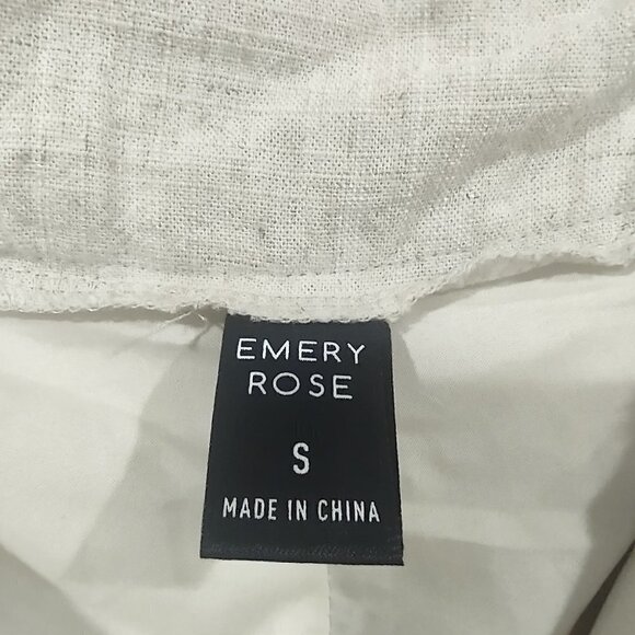 Emery Rose Linen Cuffed Pant Size Small - Picture 3 of 5